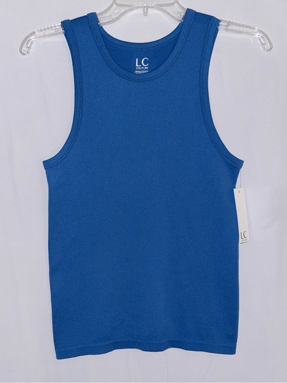 NWT LC Couture Blue Ribbed Tank Top Size M/L
